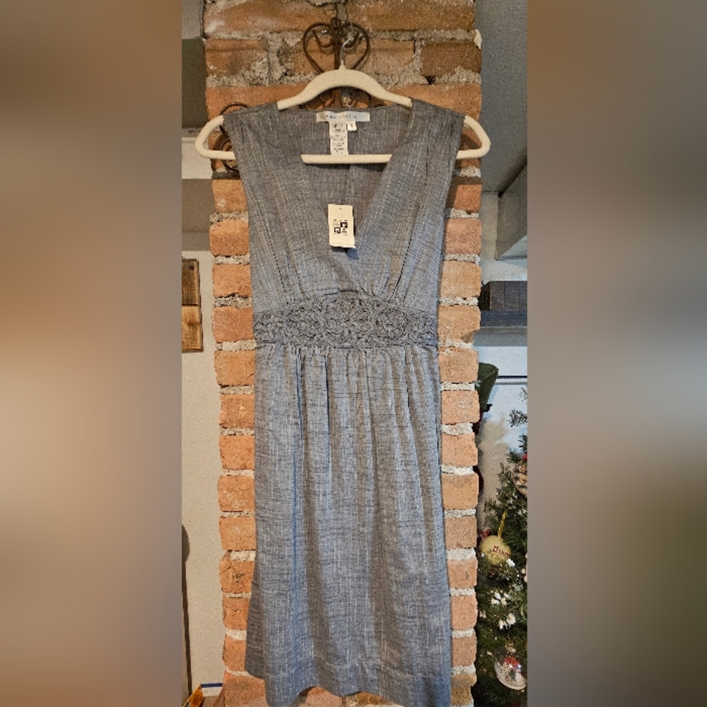 Max Studio Gray Textured Midi Dress